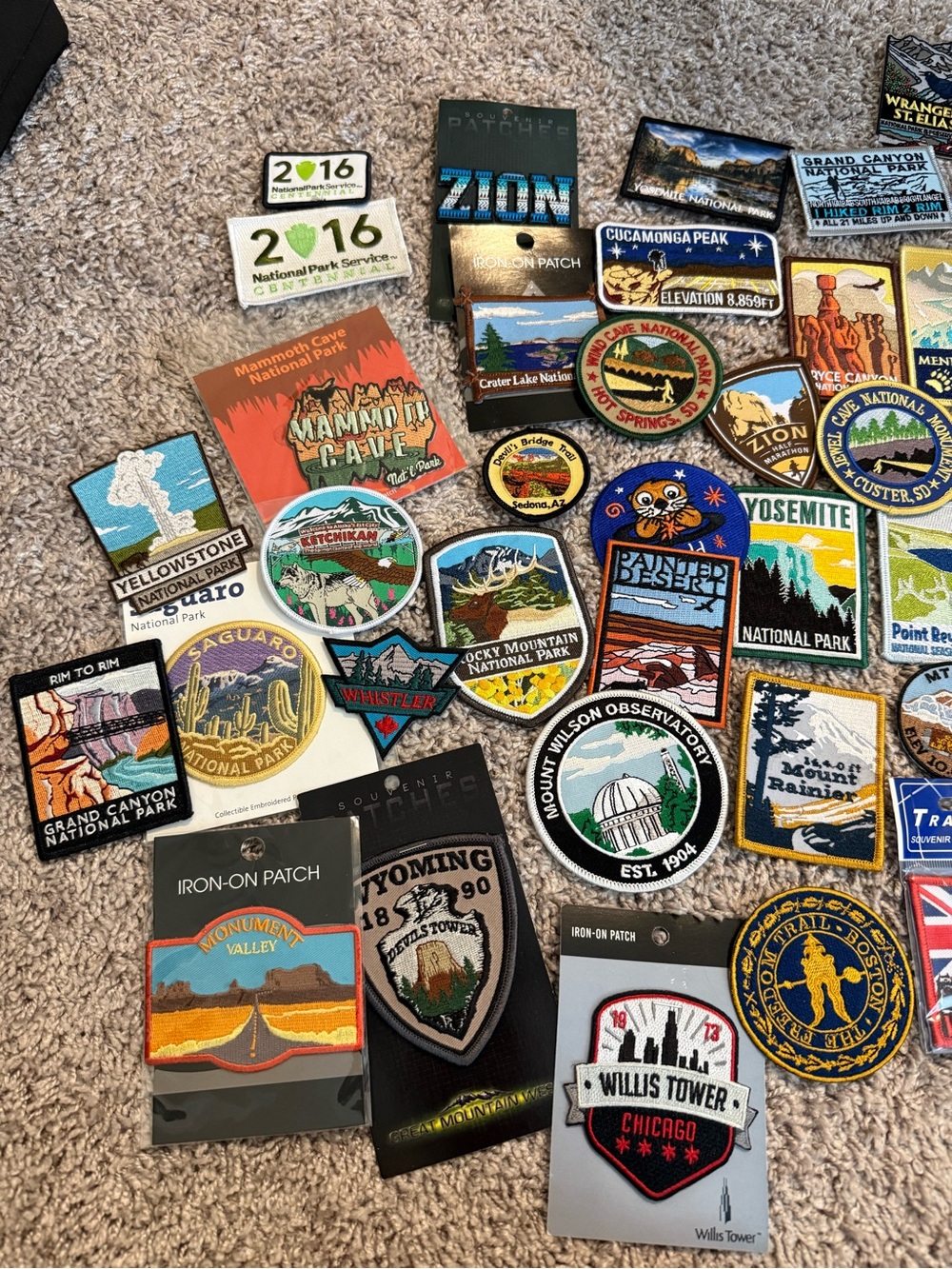 Assorted National Park, Landmark Iron-On Patch, Stickers, Pins